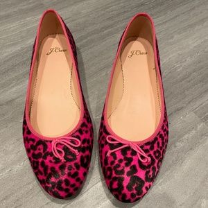 JCrew pink leopard flats